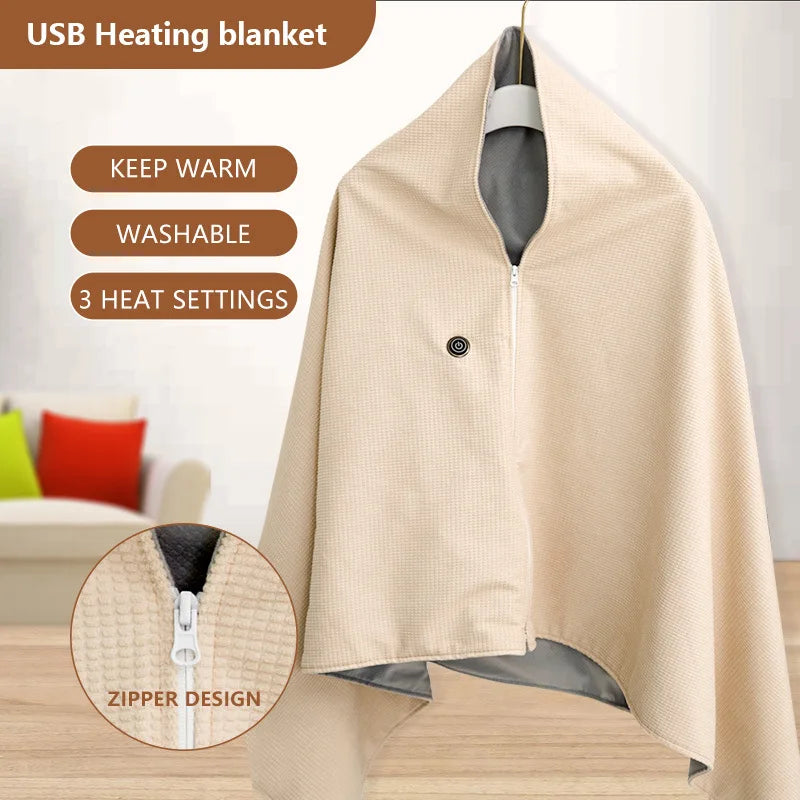 Rechargeable USB Winter Travel Heating Blanket