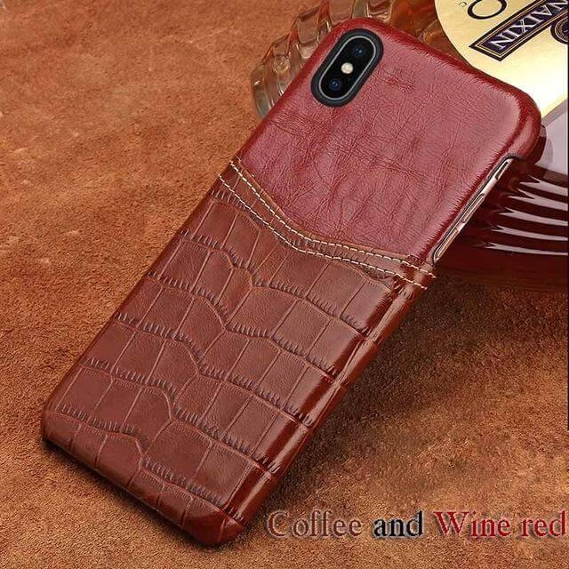 Handmade Crocodile Pattern Wax Leather Luxury IPhone Cases