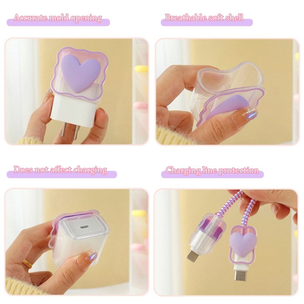 Transparent Love Charging Cable Protector Case