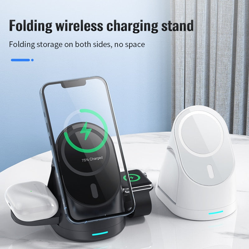 3in1 Space Station Magnetic Wireless Charger Stand