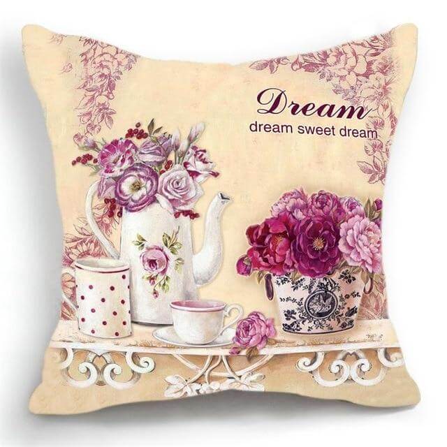 Luxury Flower Vase Cushion Cover Pillowcase