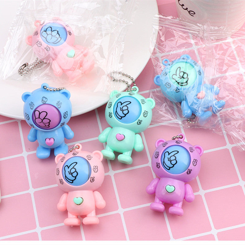 Rock Paper Scissors Bear Toy Keychain