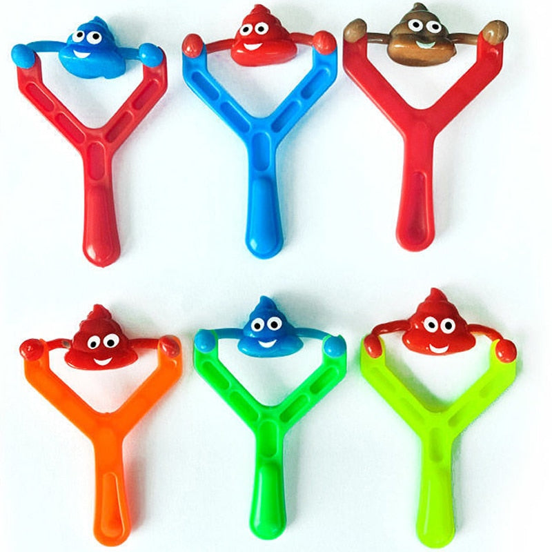 Elastic Poop Emoji Slingshot Toy