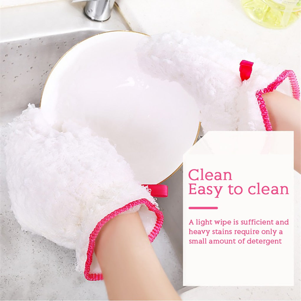 Reusable Waterproof Fiber Dishwashing Gloves