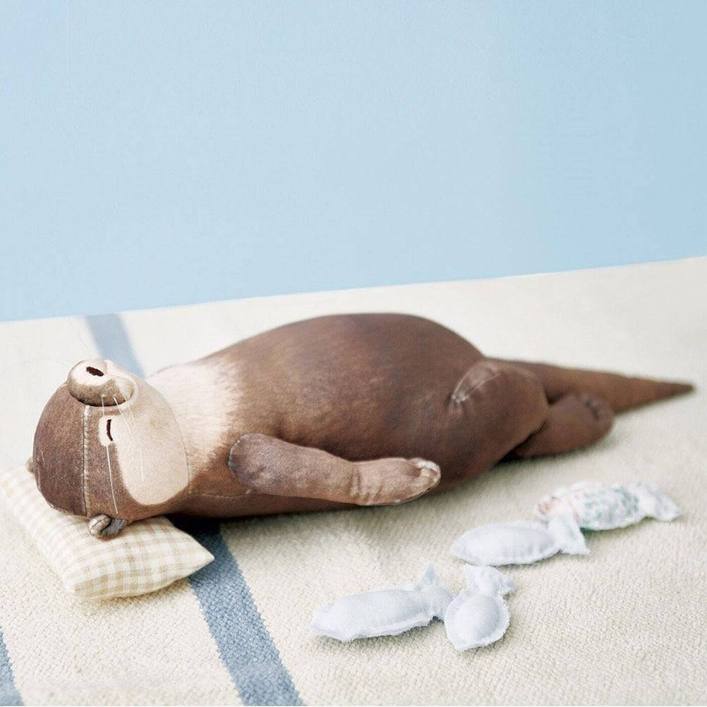 Cute Otter Stuffed Pencil Case Wrist Plush Pillow