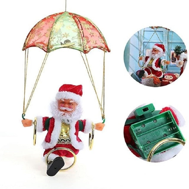 Electric Santa Claus Parachute Christmas Toy