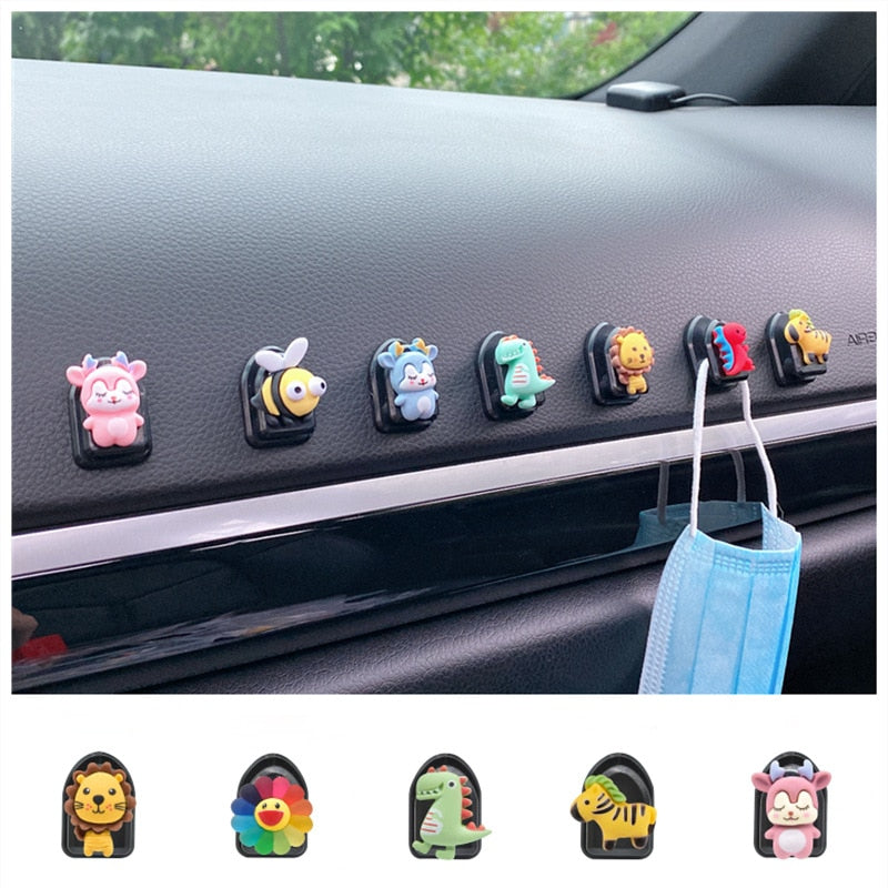 Mini Multifunctional Animal Car Hook Set