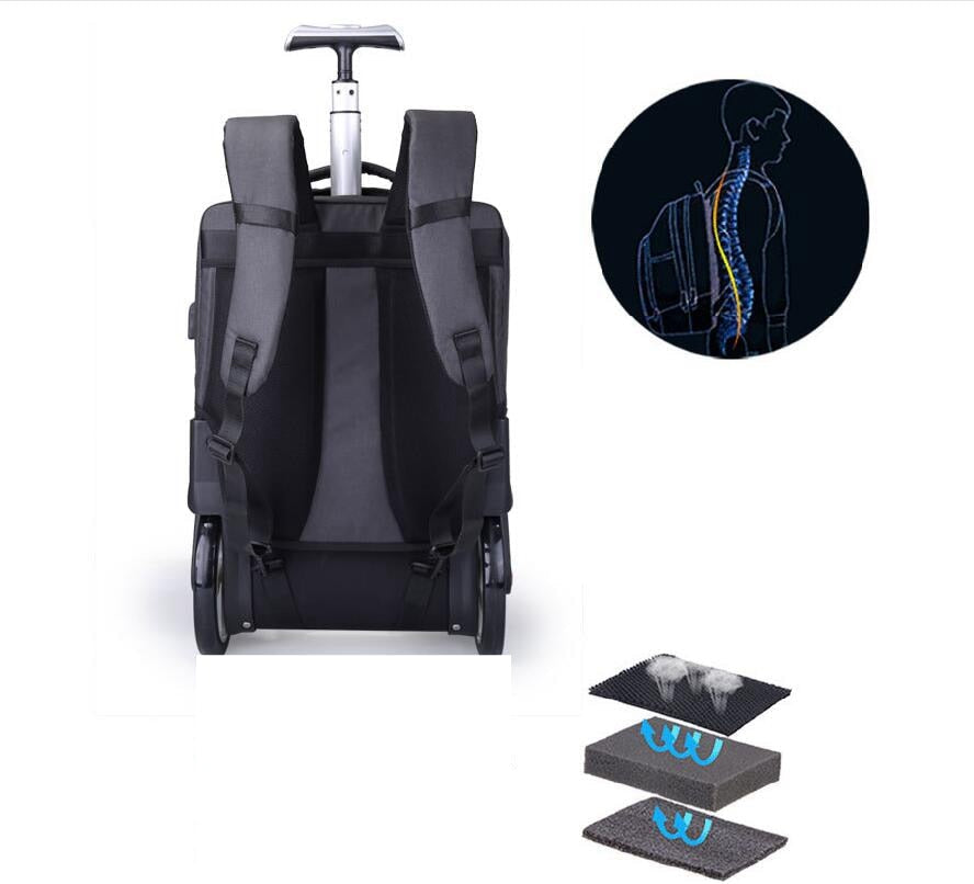 Men Business Travel Trolley Backpack