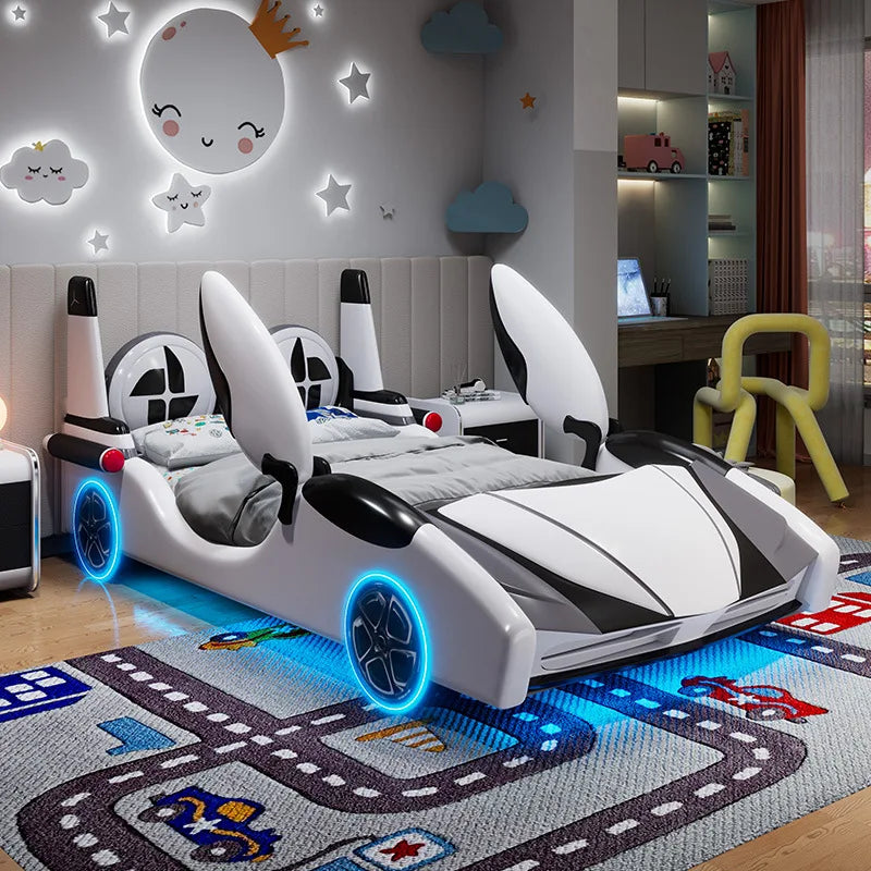 Speed Race Car LED Light Kids Bed