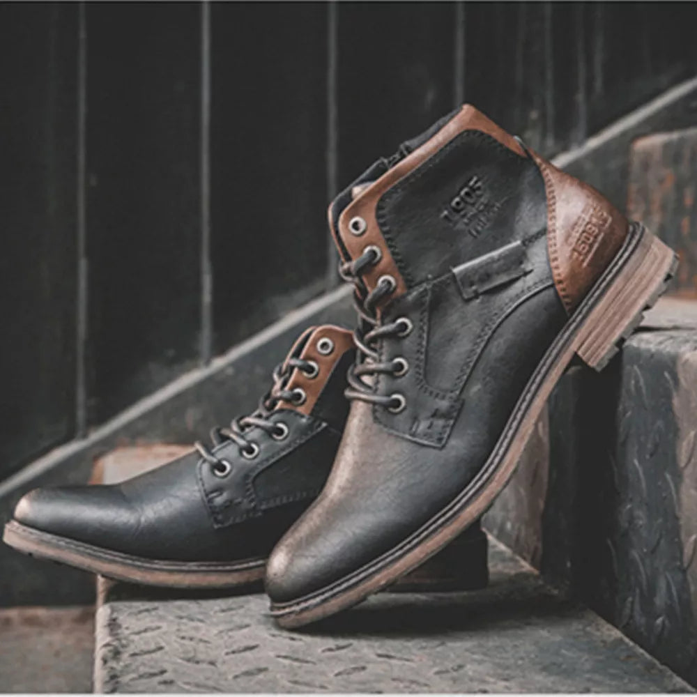 Fashion High-Cut Lace-up Vintage Style Men Winter Boots