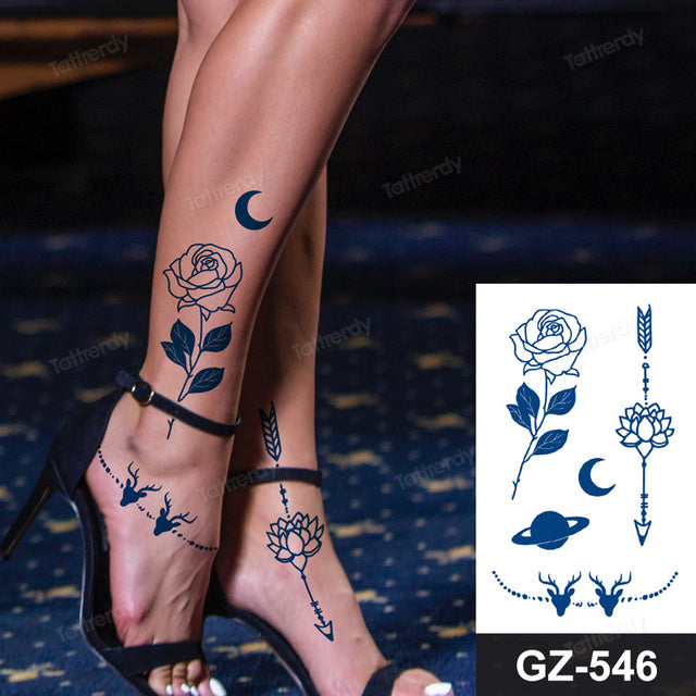 Blooming Flower Orchid Semi-Permanent Temporary Tattoo