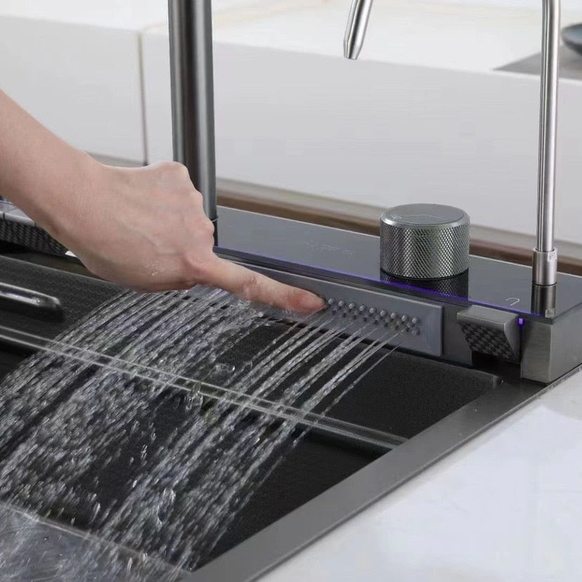 Digital Display Rain Flow Faucet Multifunctional Smart Sink