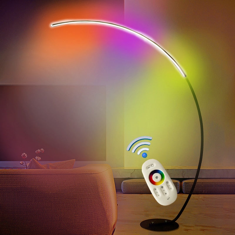 Elegant Curved LED Corner Floor Lamp