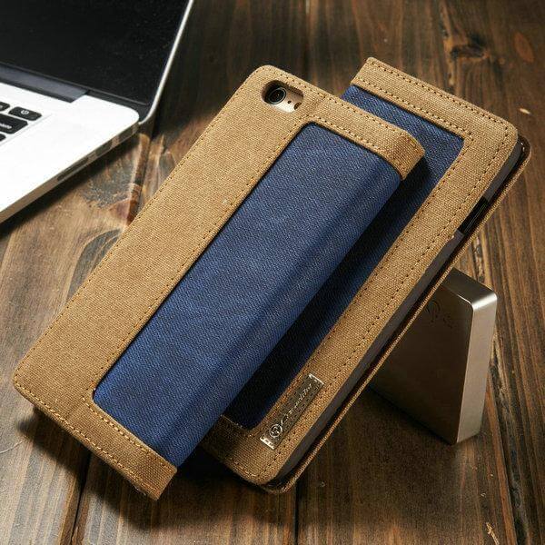 Jeans Leather Flip Wallet Iphone X Case