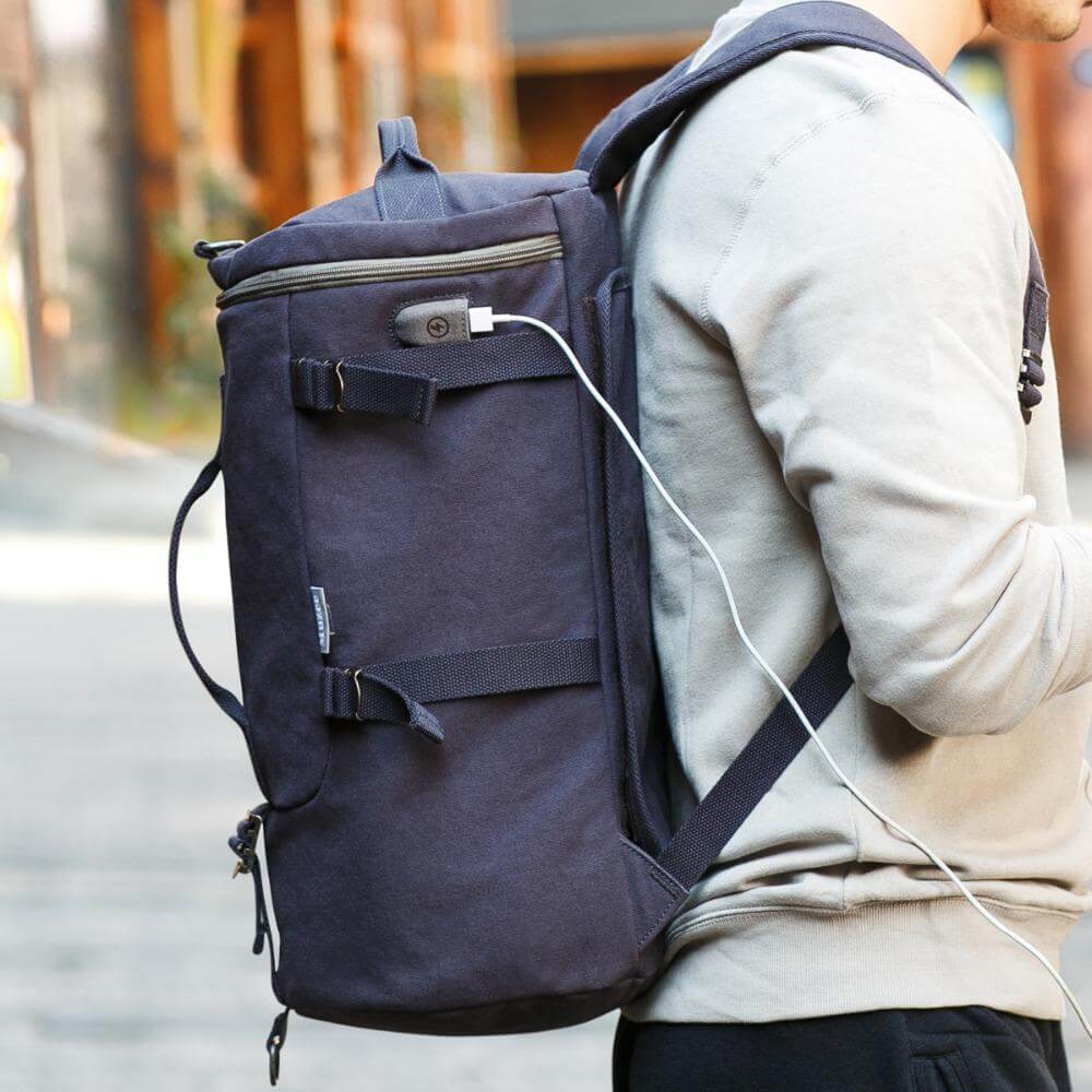 Cylinder package Multifunctional Male Fashion Backpack