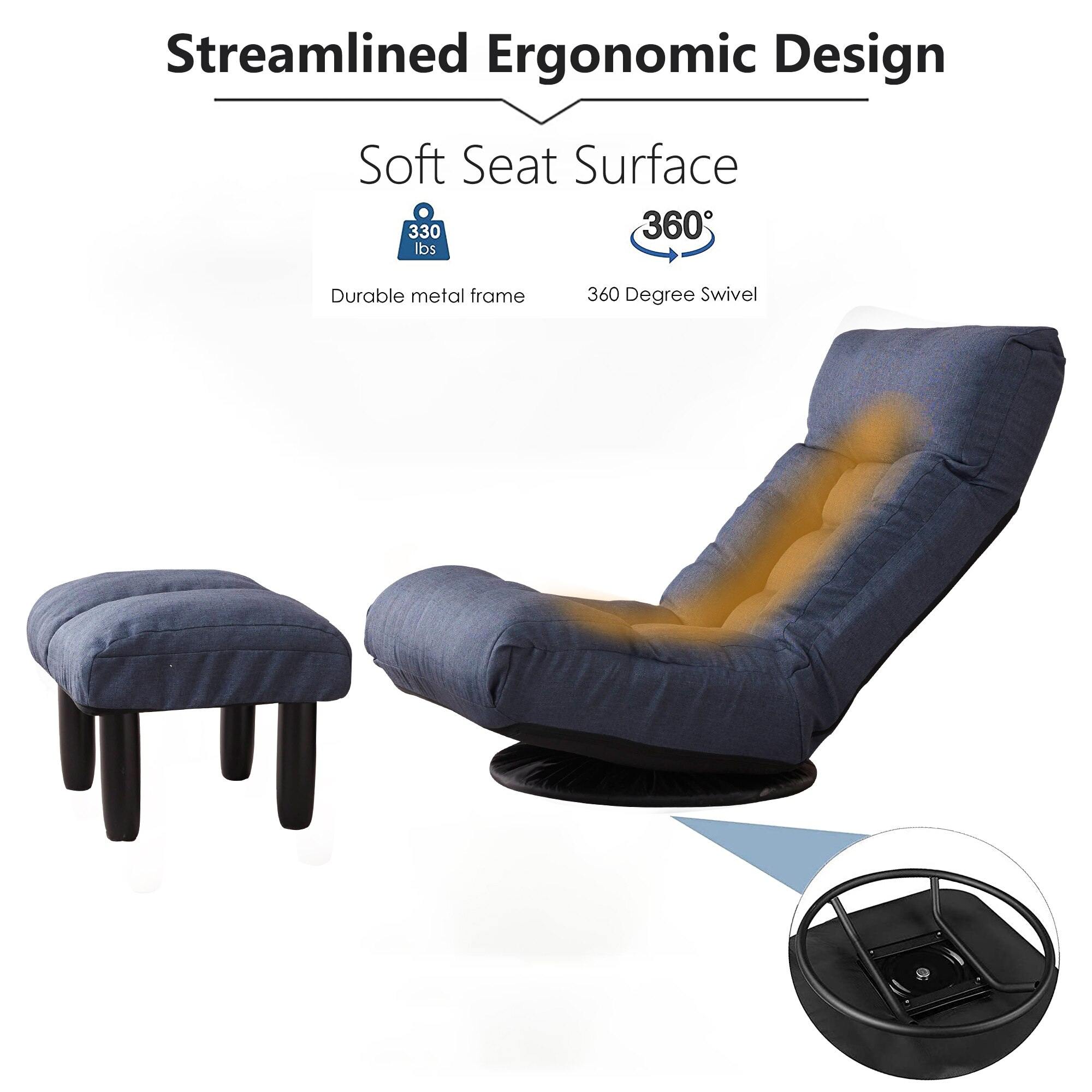 Multi-Functional Reclining Single Floor Chair with Ottoman