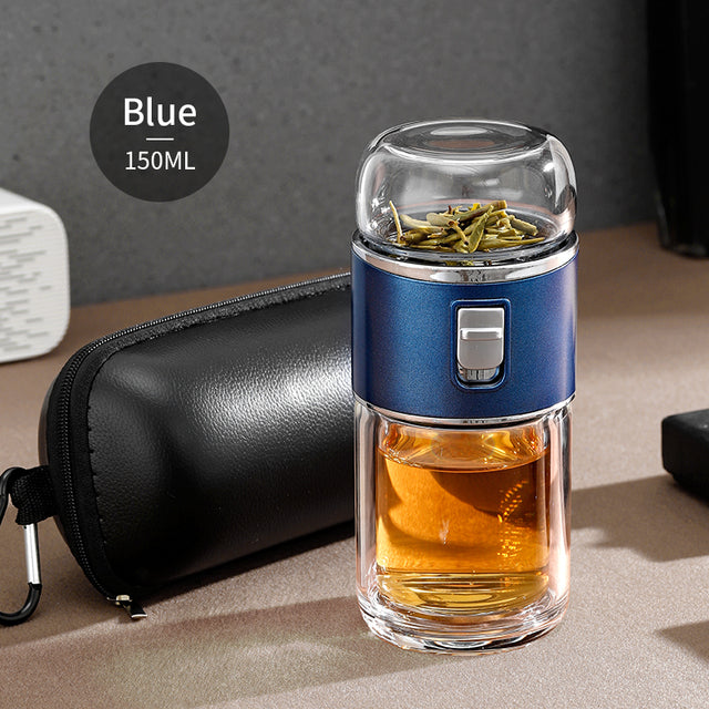 Double Glass Tea Infuser Thermos Bottle