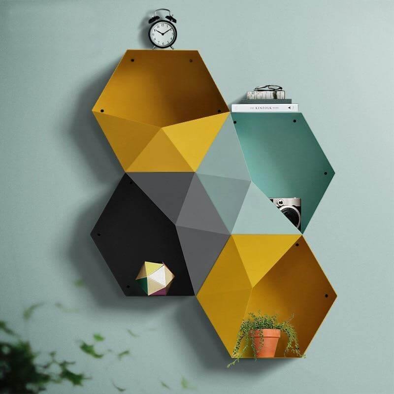 Nordic Geometric Diamond Shelf Wall Vase