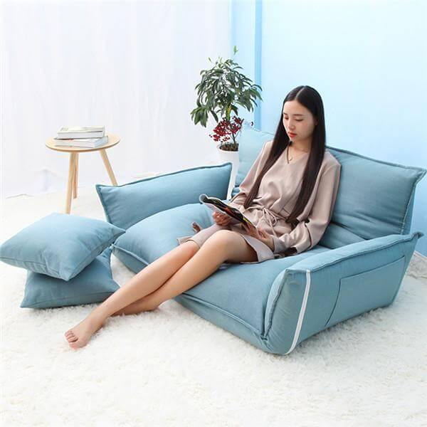 Sleeper Modern Legless Sofa with 2 Pillows