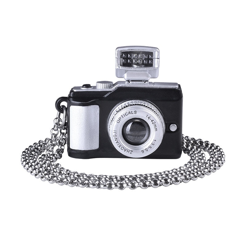 Vintage Camera Shaped Flashlight Necklace