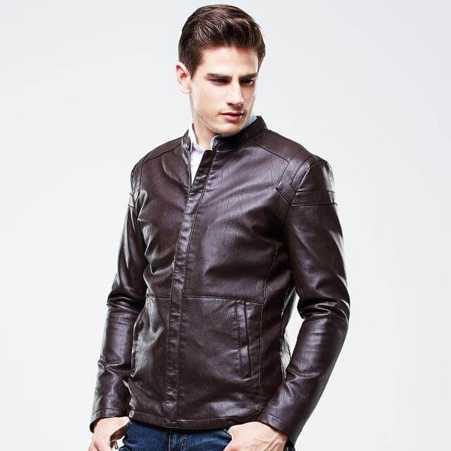 High Quality Luxury  Men's PU Leather Jacket