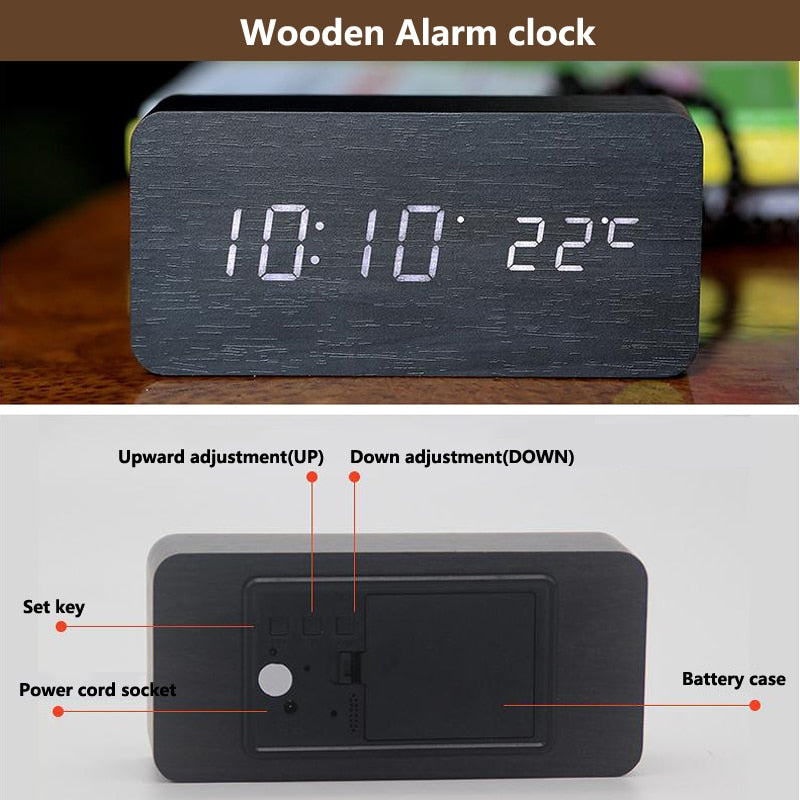 Nordic Digital Led Voice Control Alarm Clock