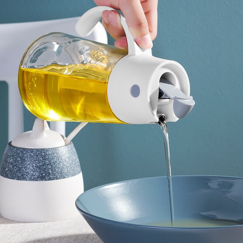 Automatic Leak-Proof Glass Oil Dispenser Bottle