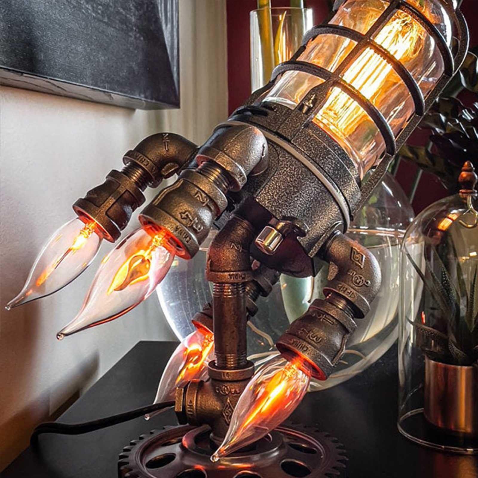 Rocket Ship Industrial Vintage Lamp