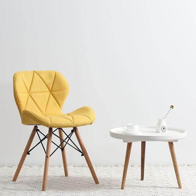 Modern Nordic Leather Wood Chair