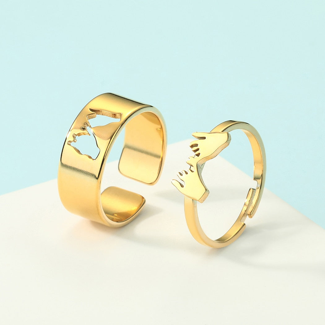 2pcs Together Forever Couple Rings