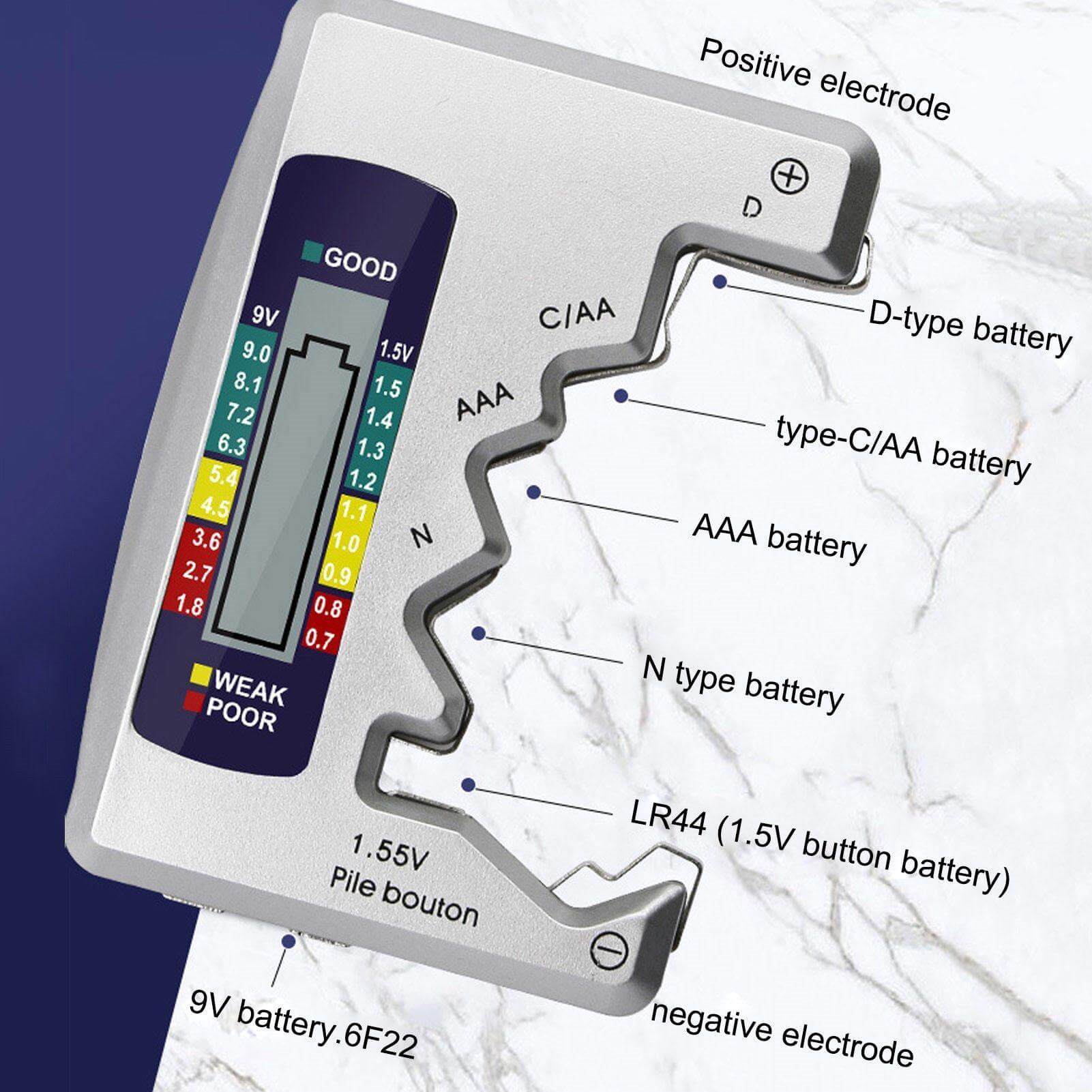 Universal LCD Display Battery Capacity Tester