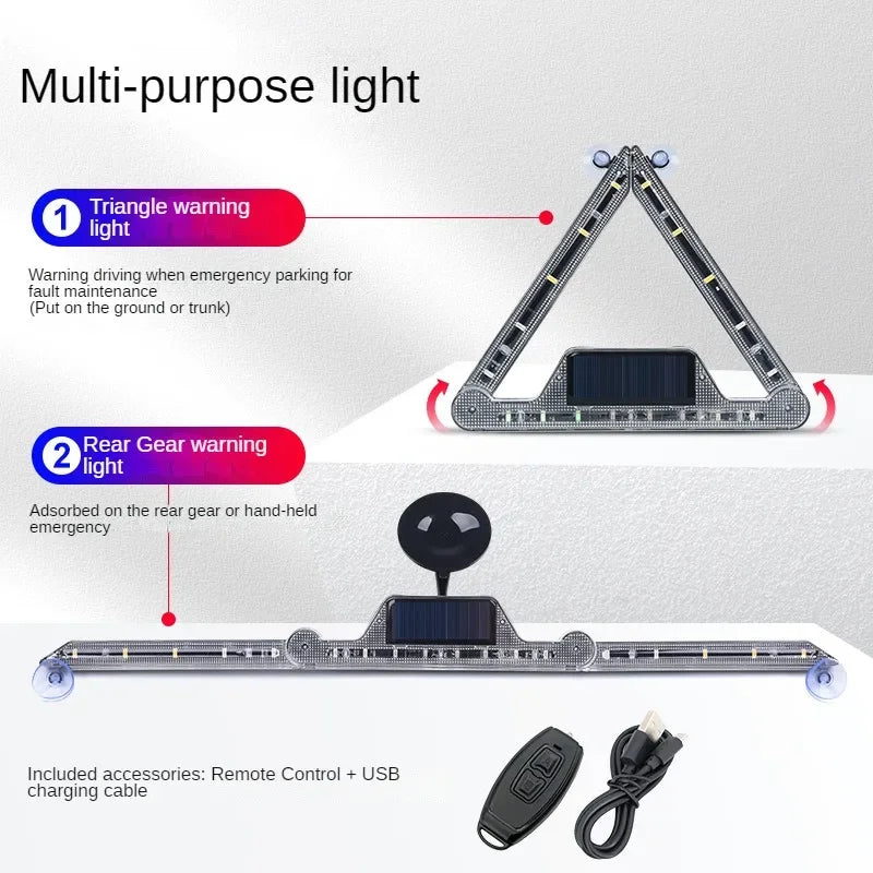 Solar LED Strobe Emergency Light Anti-Collision Warning Lamp