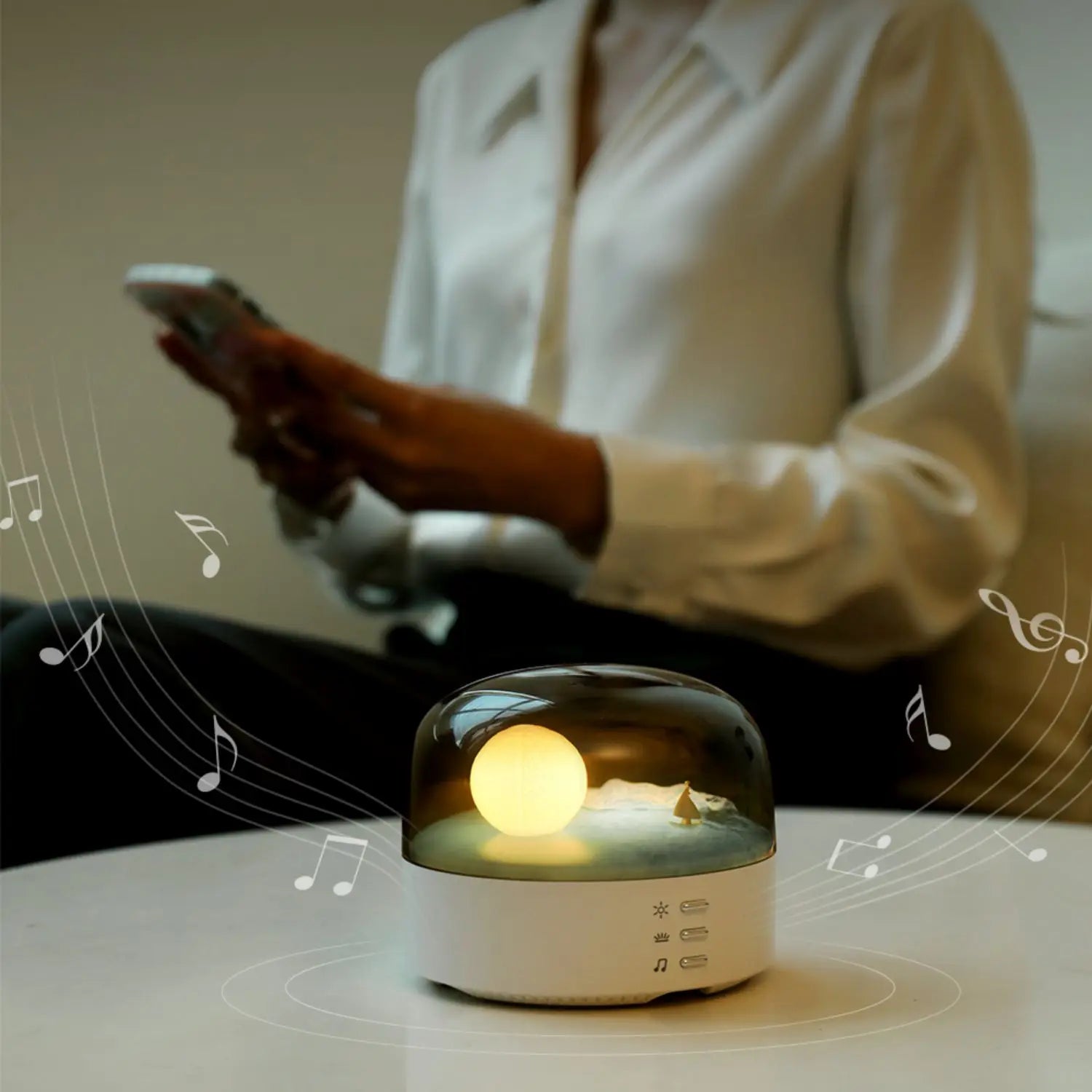 3D Mysterious Moon LED Night Light Speaker