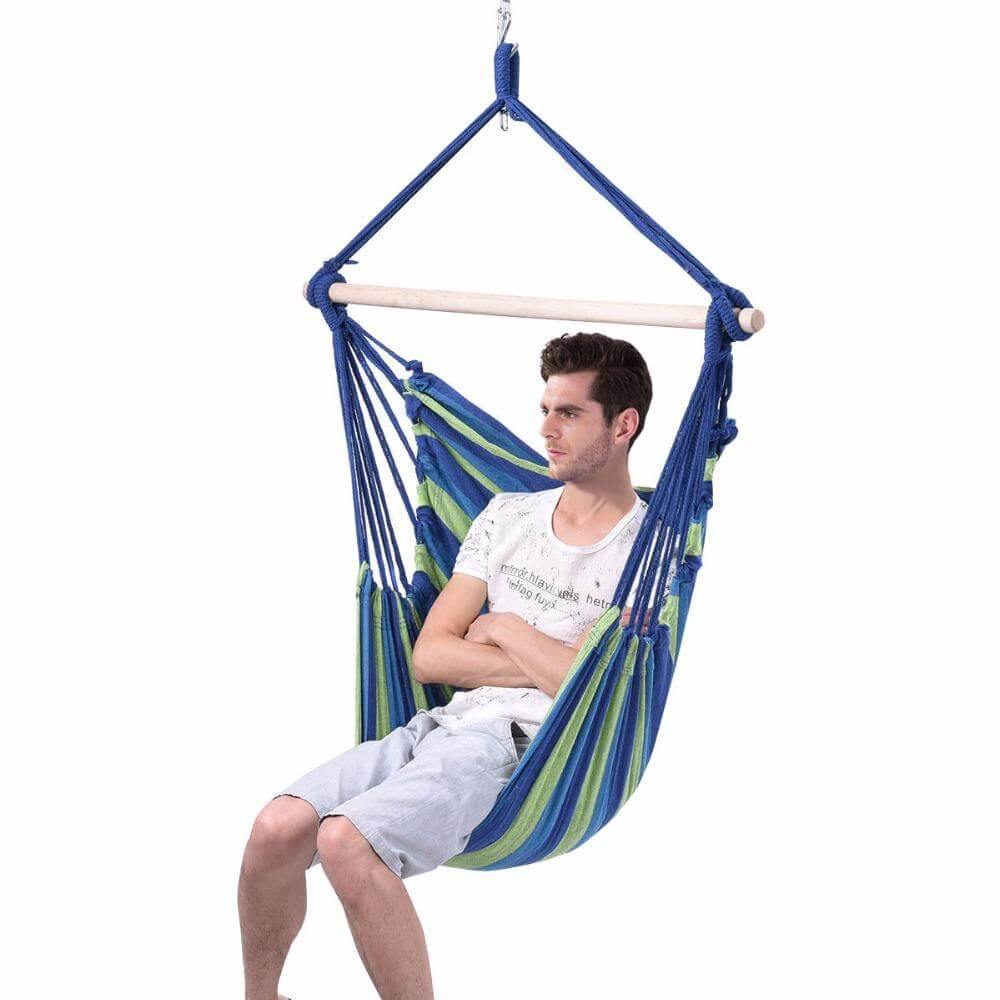 Garden Hammock Patio Porch Hanging Cotton Rope Swing Chair