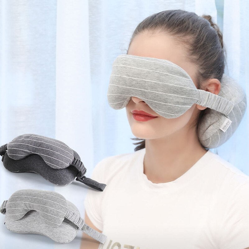 Multi-Function Travel Must Portable Neck Pillow & Eye Mask & Storage Bag