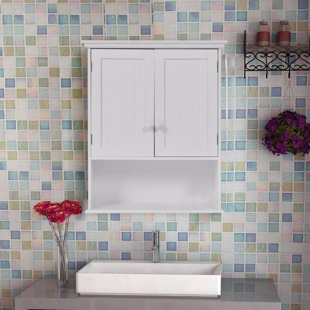 Wall Mount Medicine Bathroom Cabinet Modern Storage Organizer