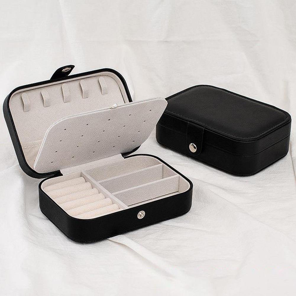 Double-Layer Leather Jewelry Organizer Box