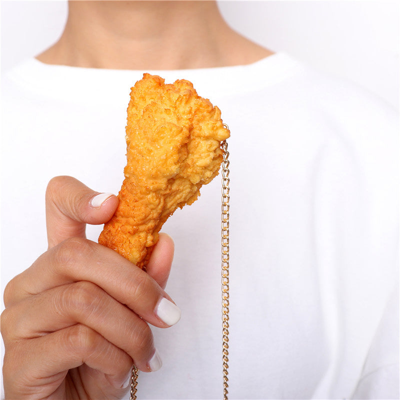 Fried Chicken Nugget Funny Resin Necklace