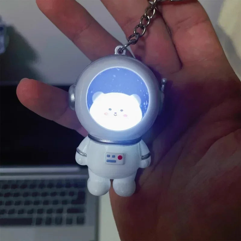 Astronaut Bear LED Keychain Light