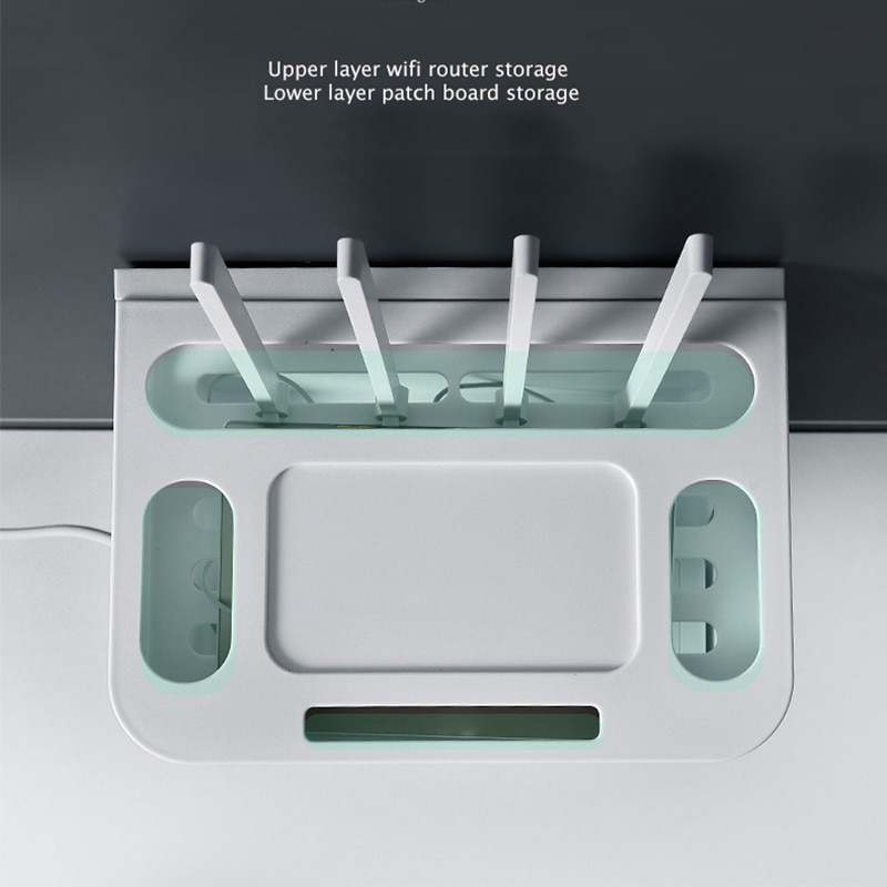 Wall-Mounted Wifi Cable Socket Storage Organizer Box