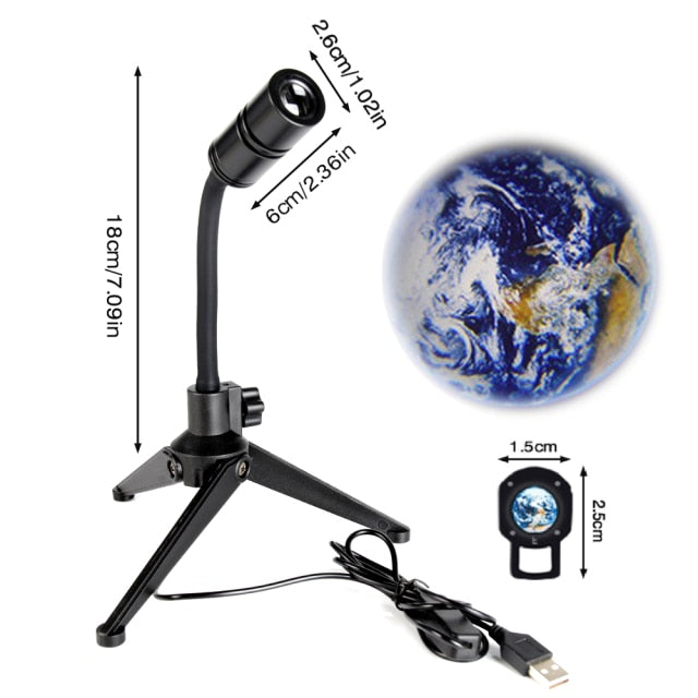 Rotatable Space Earth Mini Led Projector