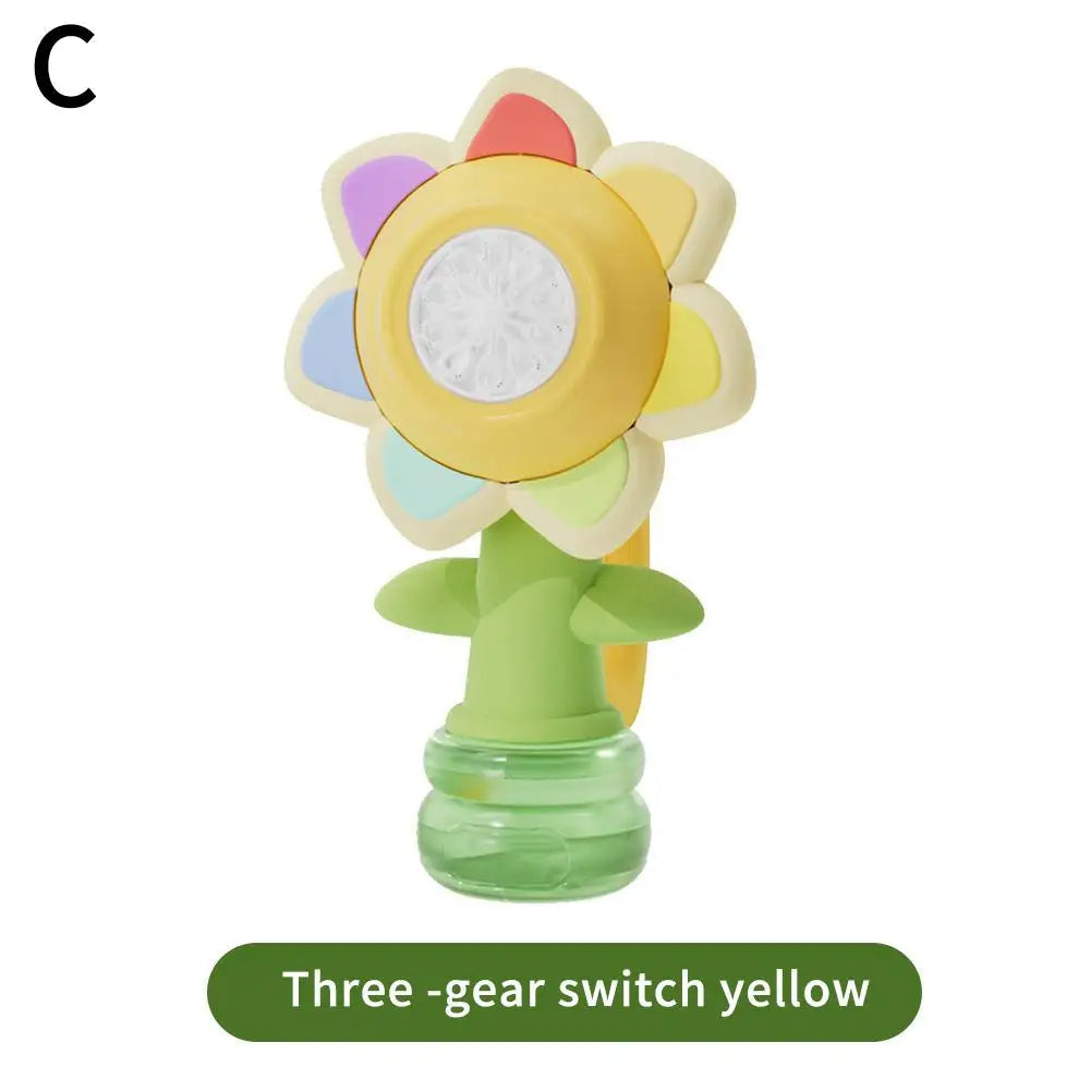 Electric Sunflower-Shaped Portable Kids Fun Bubble Maker Toy