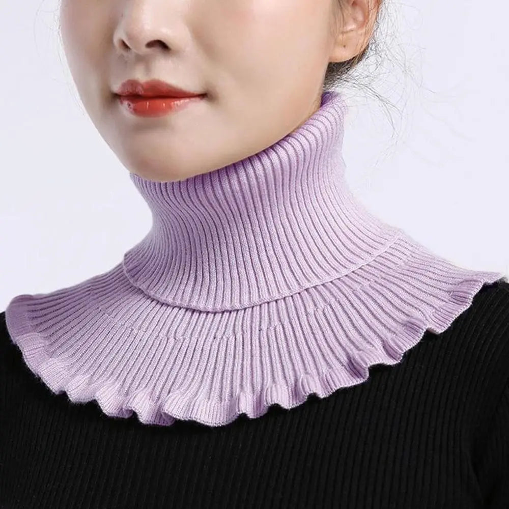 Cozy Knit Detachable Turtleneck Collar Scarf