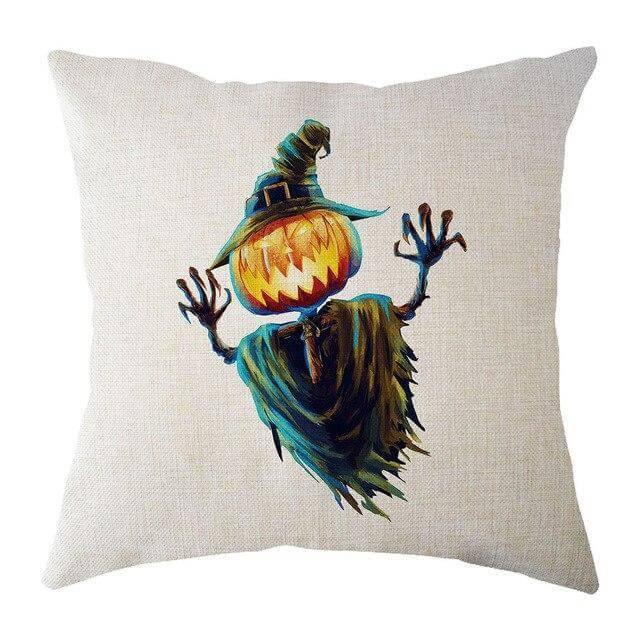 Halloween Pumpkin and Witch Printed Pillow Cases