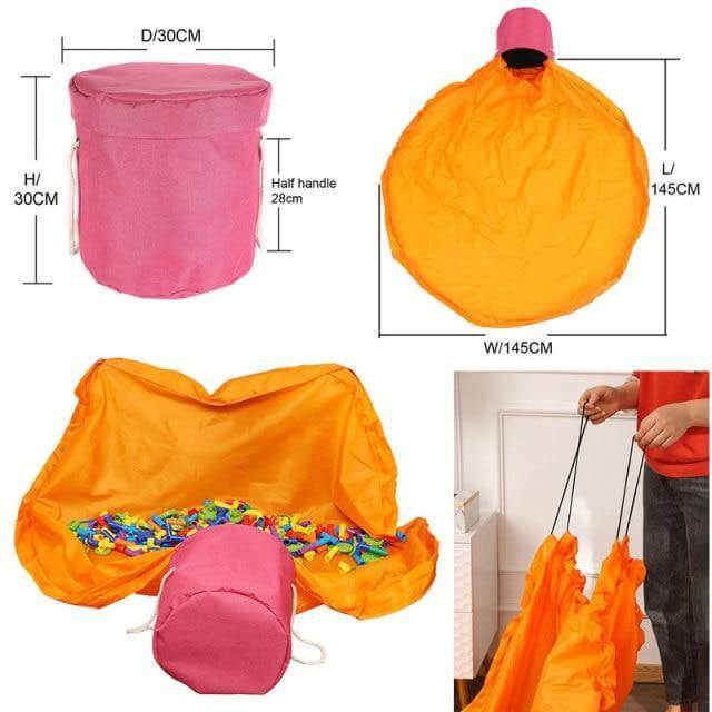 Portable Toy Easy Clean-up Storage Organizer Bag