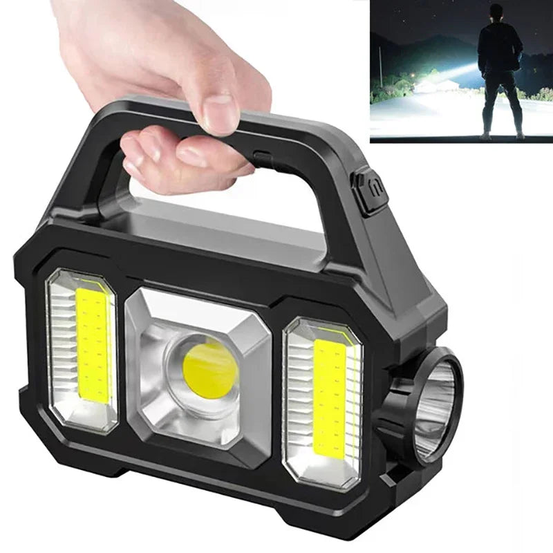 Solar Rechargeable Zoomable Camping Flashlight