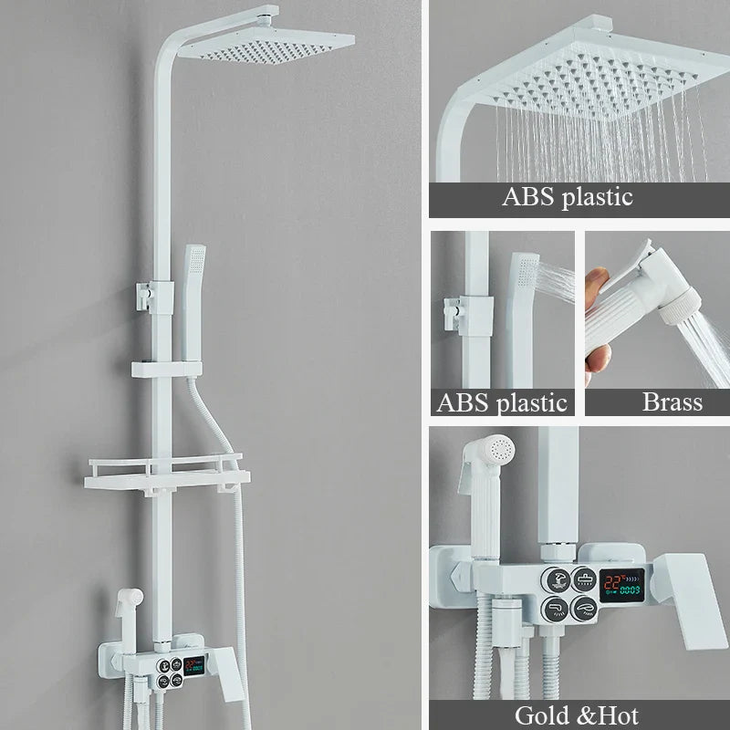 Thermostatic Digital Display Stylish Pressure Shower Set