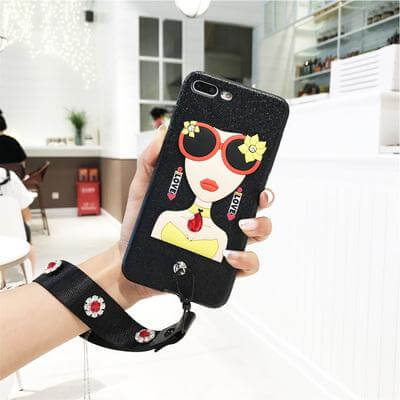 Sexy Sunglasses Iphone Cases with Flower Hand Strap