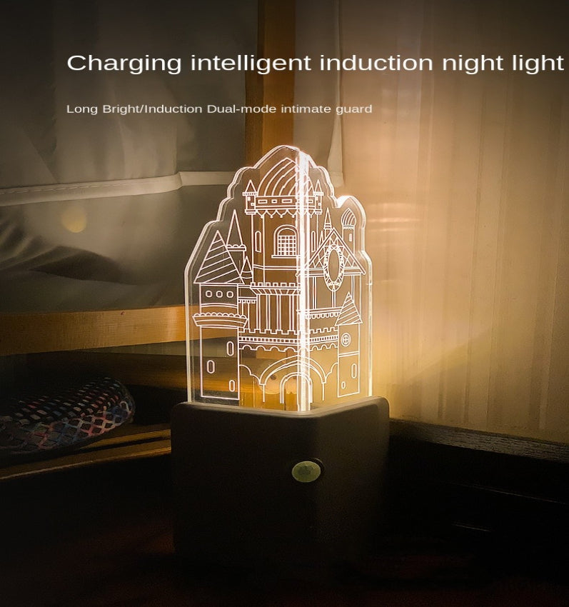 3D LED Rechargeable Wall Night Lamp