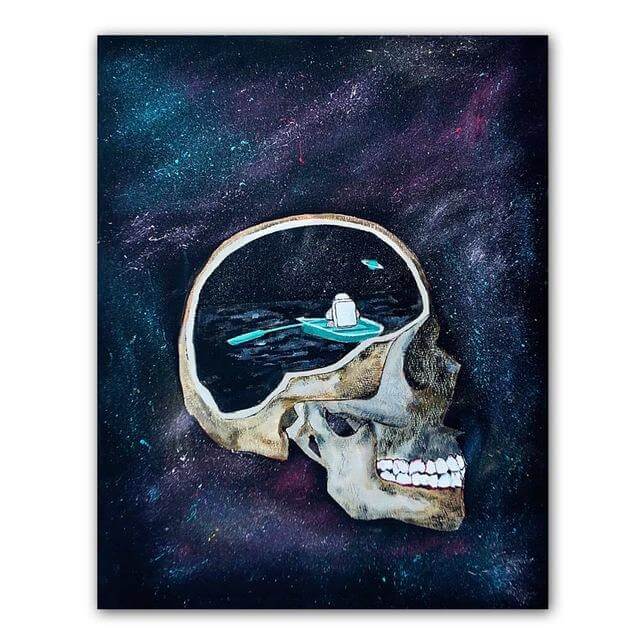 Dreaming Astronaut Space Canvas Painting